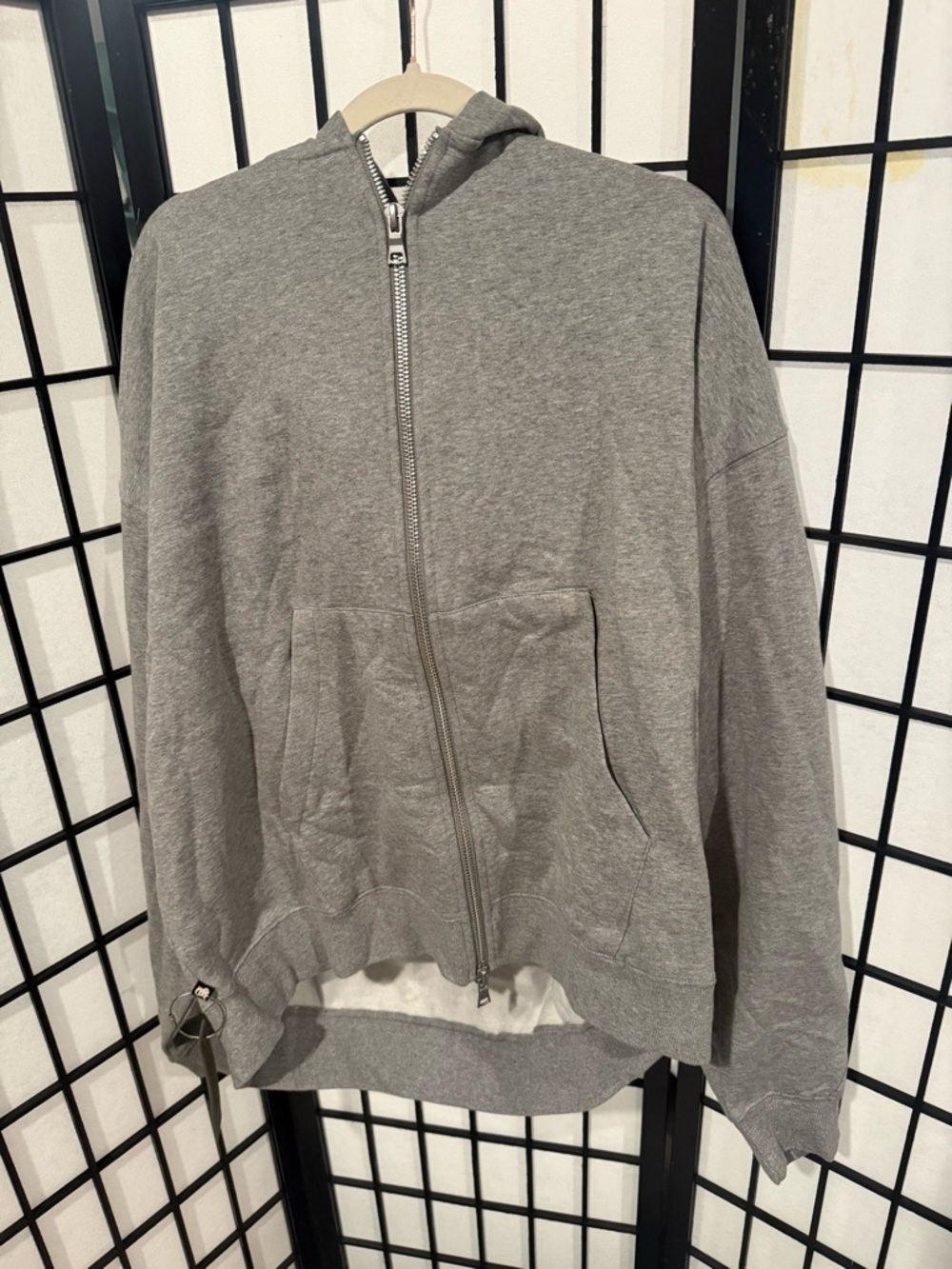 🔥 🔥 🔥 ANANKE Oversized Double Zip Hoodie Gray XXL 360 GSM Heavyweight Boxy NWT